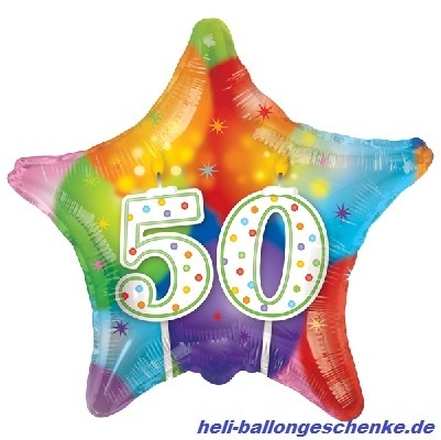 Folienballon "Happy Birthday Candles 50"