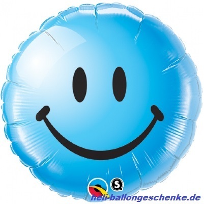 Folienballon "Smiley Face blue"