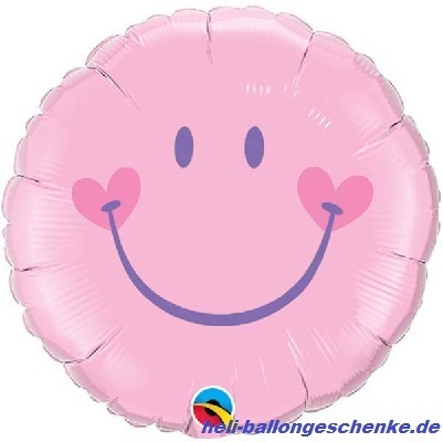 Folienballon "Sweet smiley face, pink"